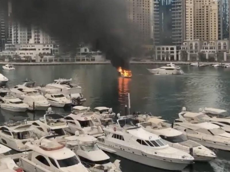 yacht dubai fire