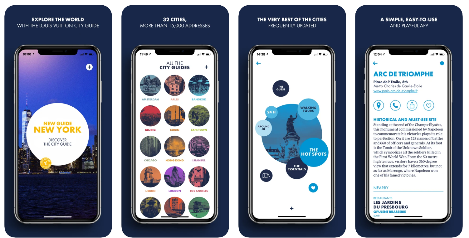 The Louis Vuitton City Guides collection now available in a mobile version