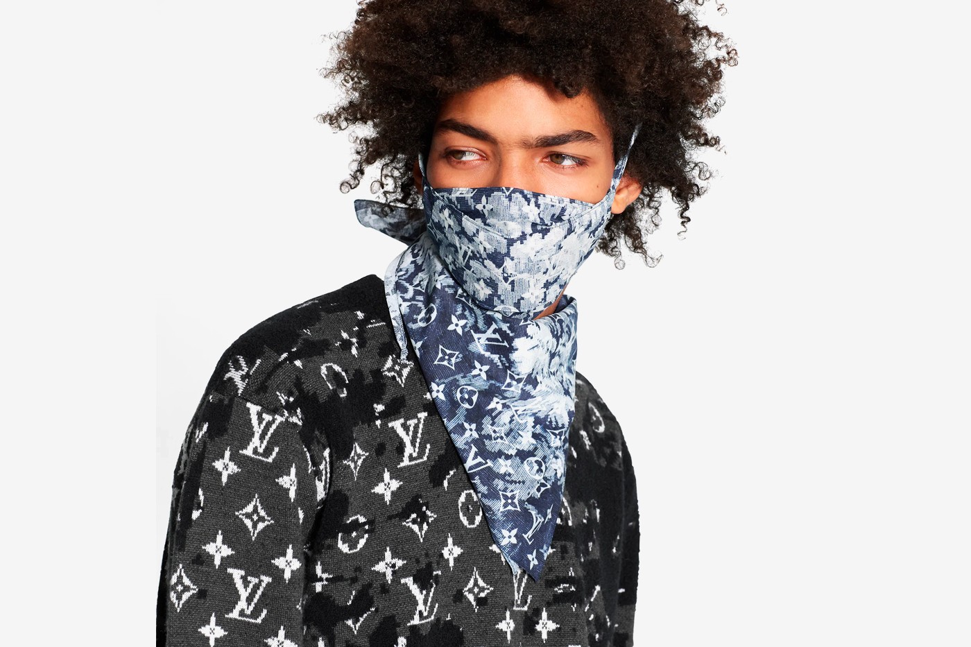 Silk Louis Vuitton Mask – Mi Gente Customs