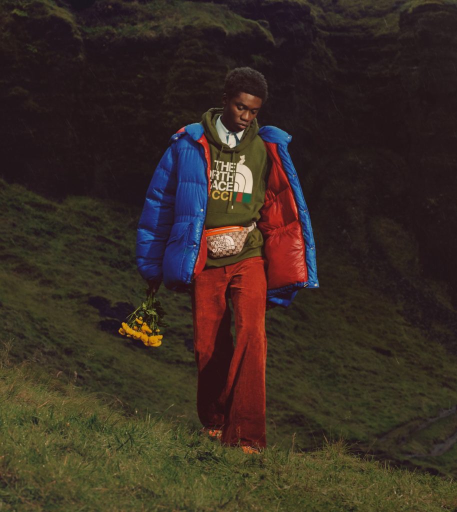 Gucci - The second chapter of The North Face x Gucci collection comprises  ready-to-wear, soft accessories and shoes, including many pieces like  hiking boots and warm, padded jackets that powerfully reference the