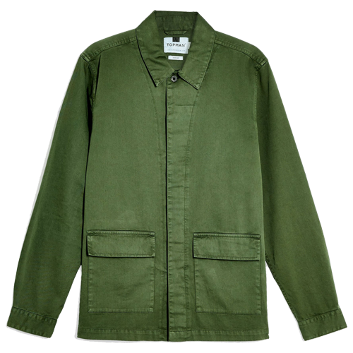 Topman khaki store overshirt