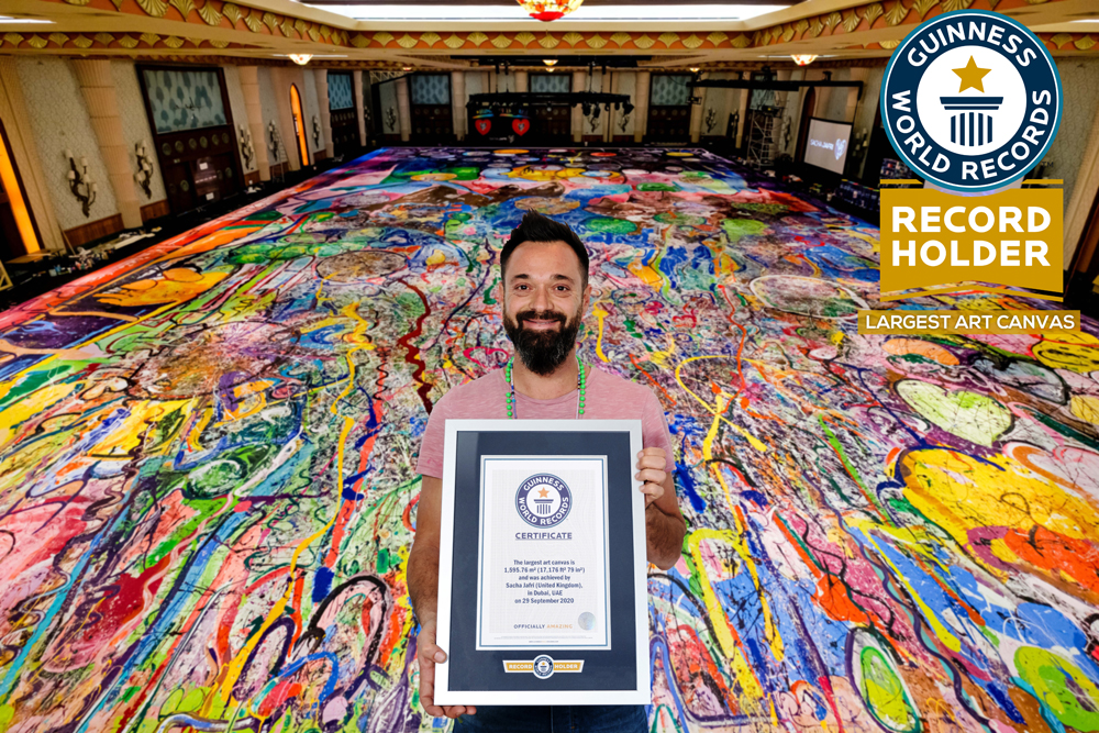 Dubai’s Sacha Jafri sets record for largest art canvas in the world
